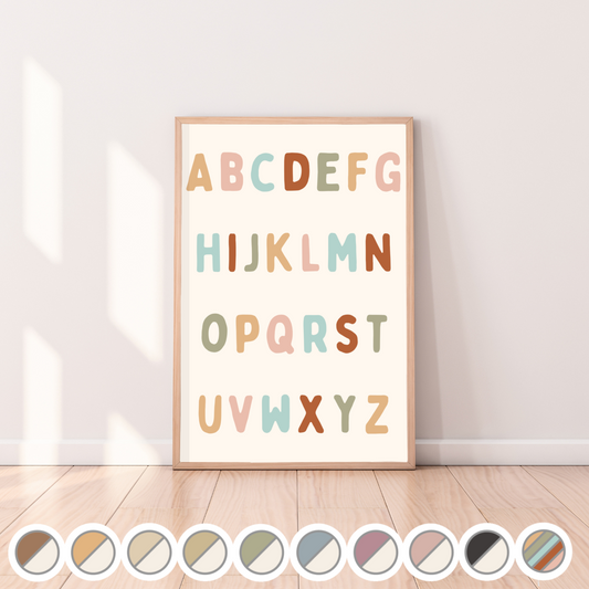 Alphabet kids wall print / wall art ~ 10 colours