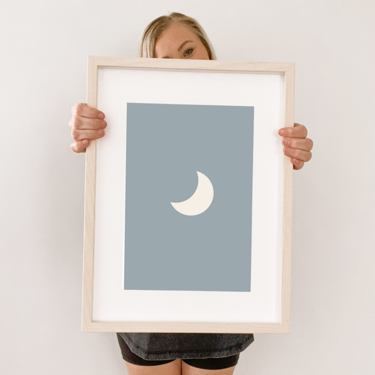 Crescent moon kids wall print / wall art ~ 6 colours