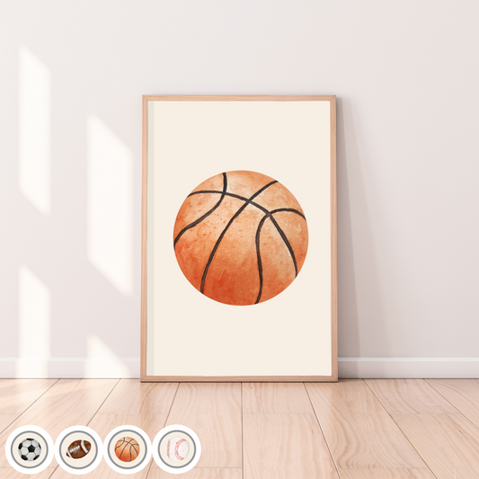 Sports Ball kids wall print / wall art ~ 4 balls