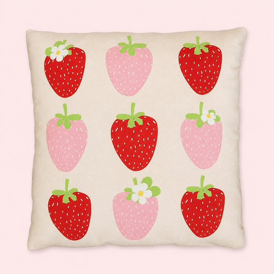 Strawberry fields girls cushion slip  ~ Sample sale