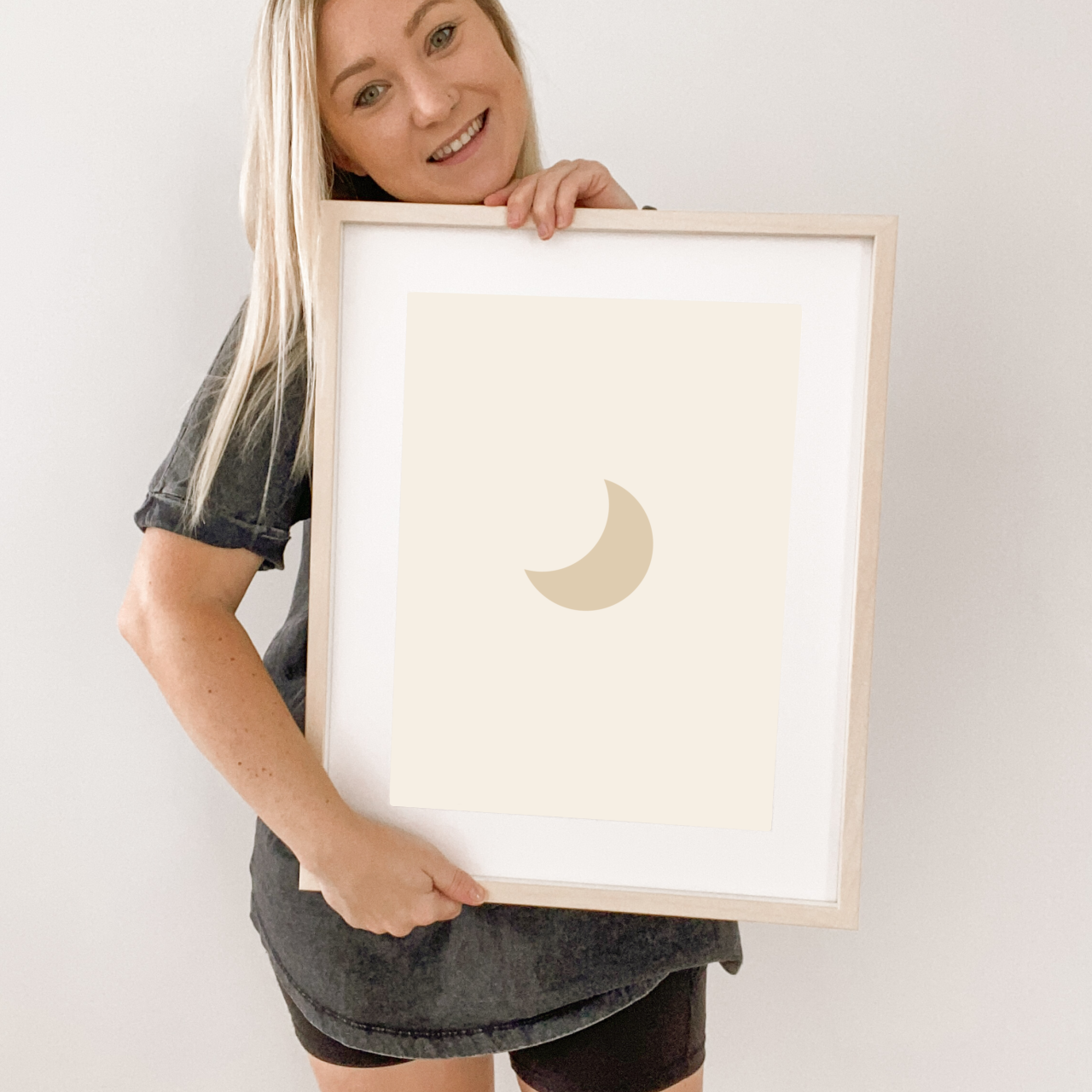 Crescent moon kids wall print / wall art ~ 6 colours