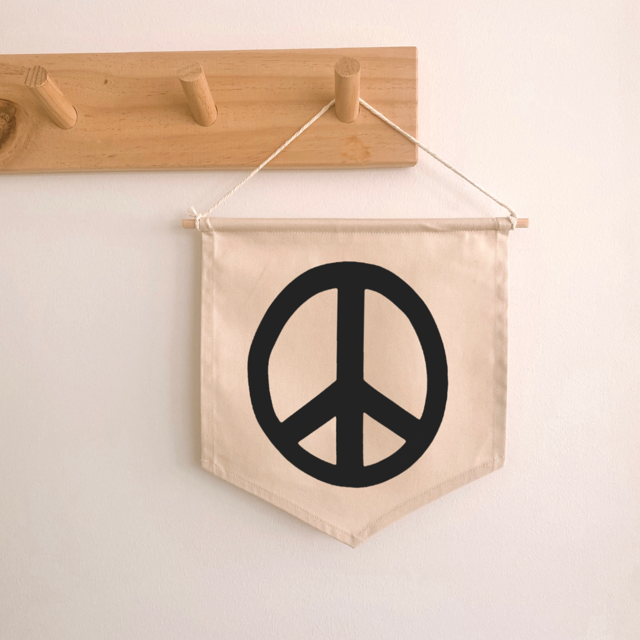 Peace sign hanging kids wall banner / wall hanging ~ Warm sand