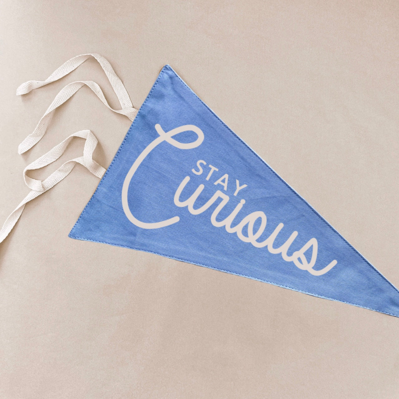 Stay curious tie up pennant flag / wall hanging