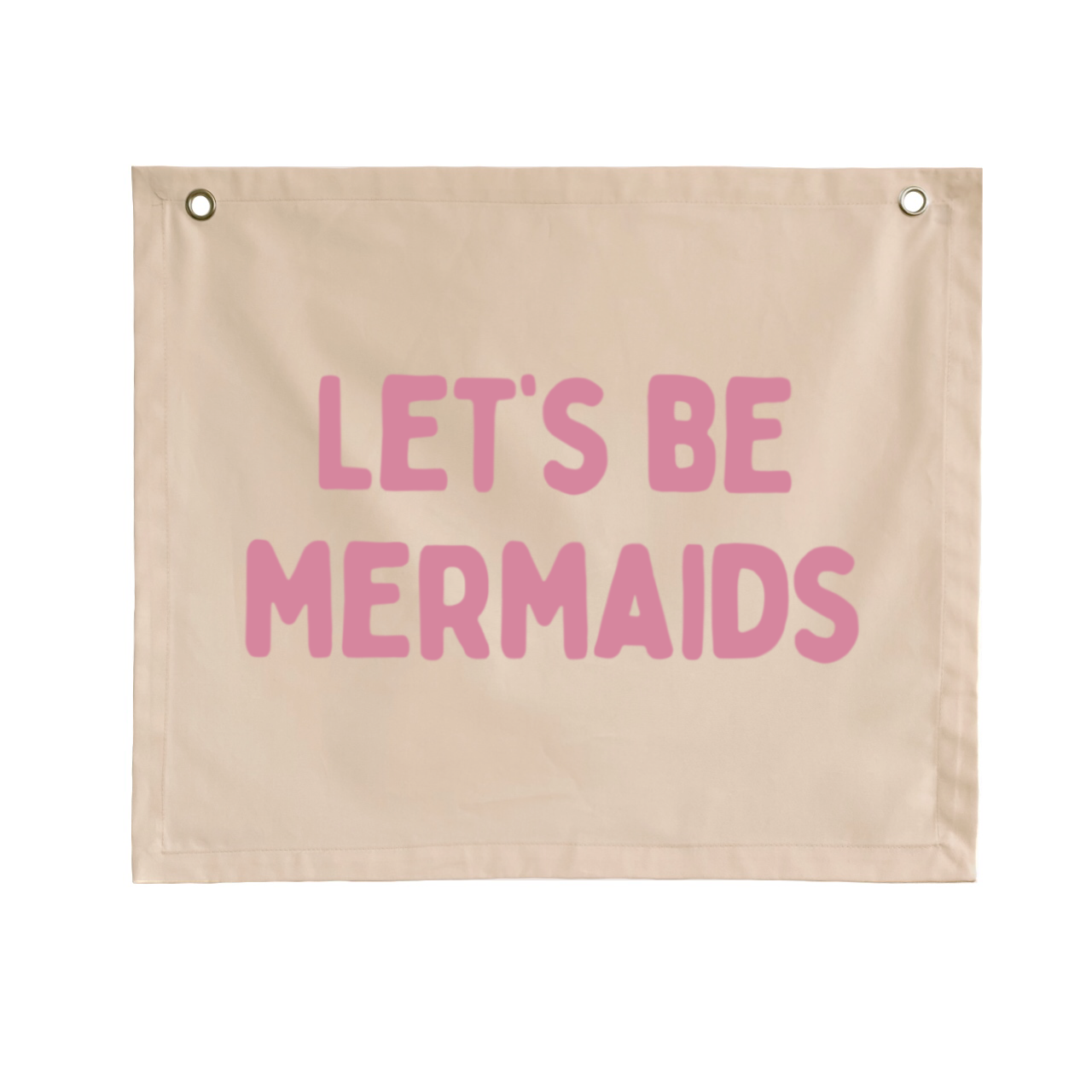 Let’s be mermaids girls wall banner / wall hanging ~ Shell