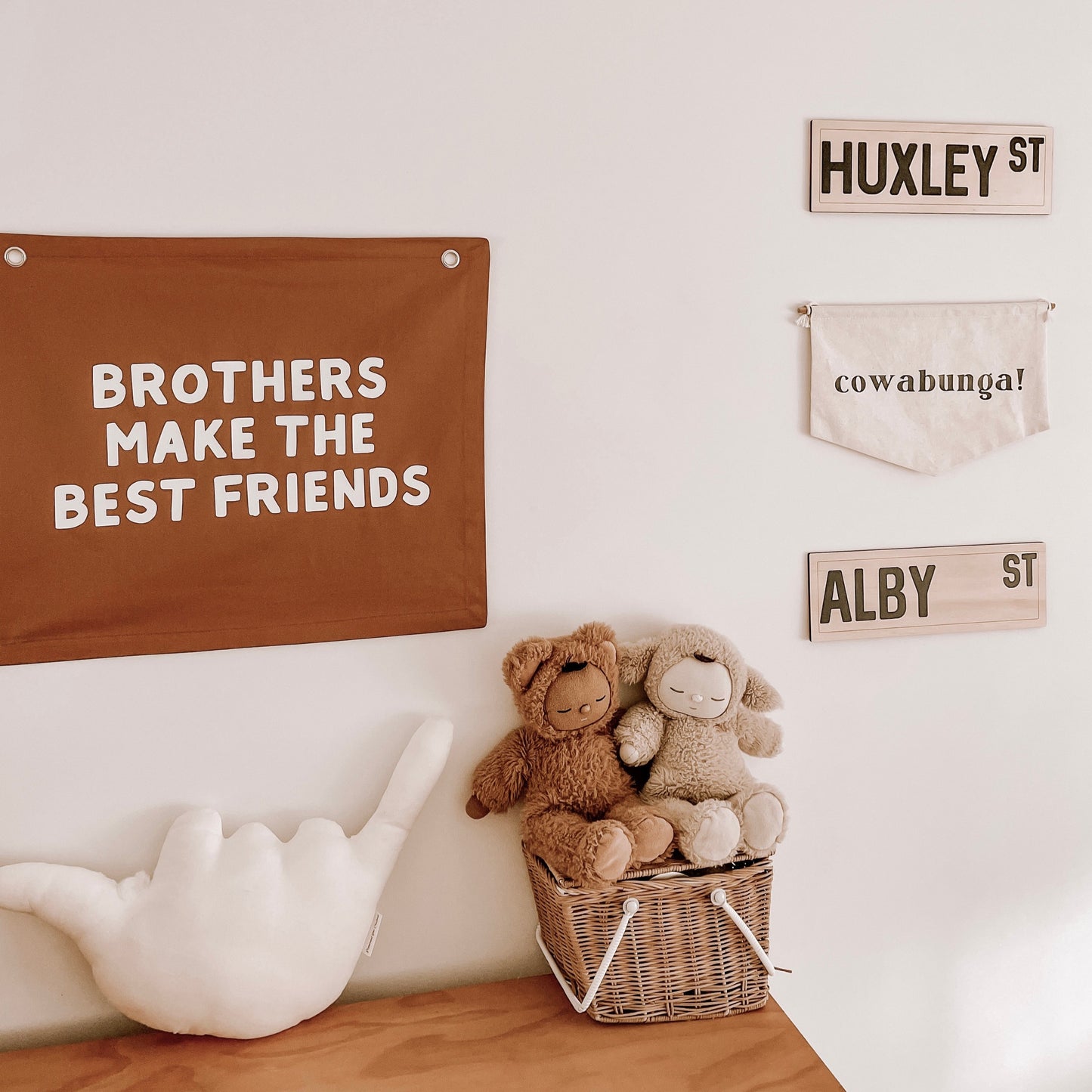 Brothers make the best friends boys wall banner / wall hanging ~ Spice