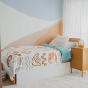 Easy Days plush blanket. Boys coastal blanket. Surf kids blanket. Boys bedroom decor. Coastal boys bedroom styling. Kids surf bedroom decor. Beachy boys room. Boys reading nook decor. Plush kids throw blanket. Boys bedding Australia. Coastal kids decor. Boys snuggle blanket. Rental friendly kids decor. Boys room inspo. Surfy bedroom styling.