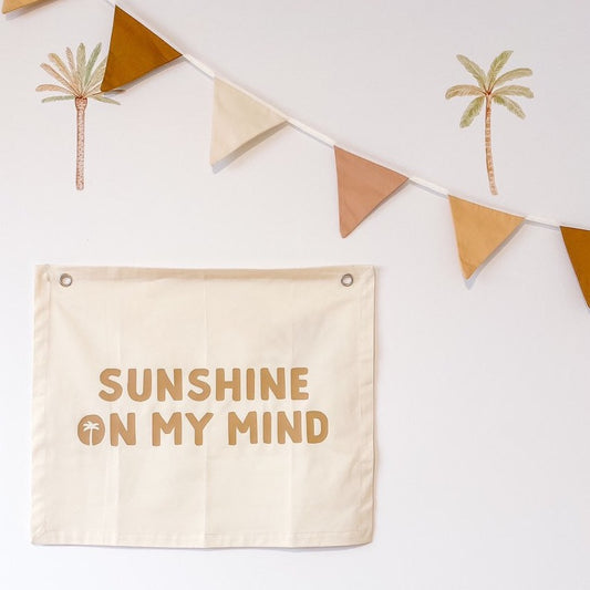 Sunshine on my mind kids wall banner / wall hanging ~ Shell