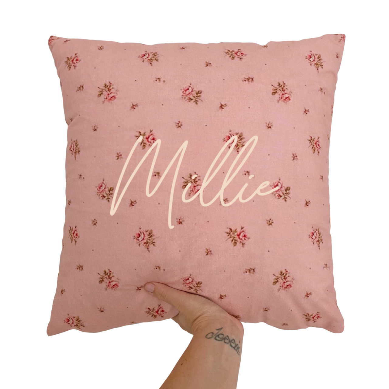 Vintage floral cushion slip / cushion cover ~ Personalisation option