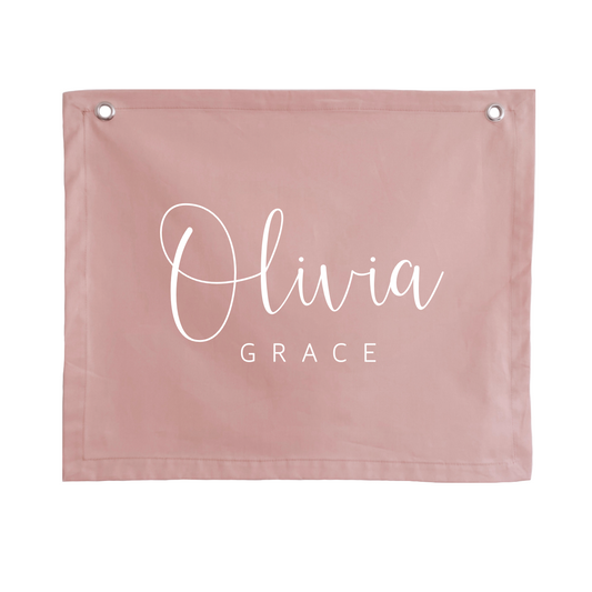 Personalised custom girls wall banner / wall hanging ~ Petal ~ 6 fonts