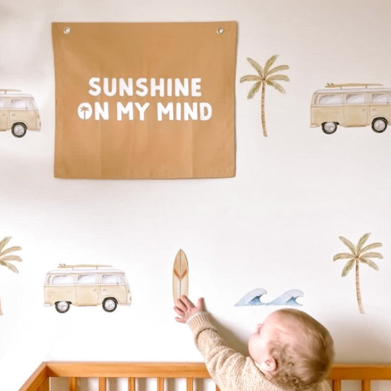 Sunshine on my mind kids wall banner / wall hanging ~ Camel