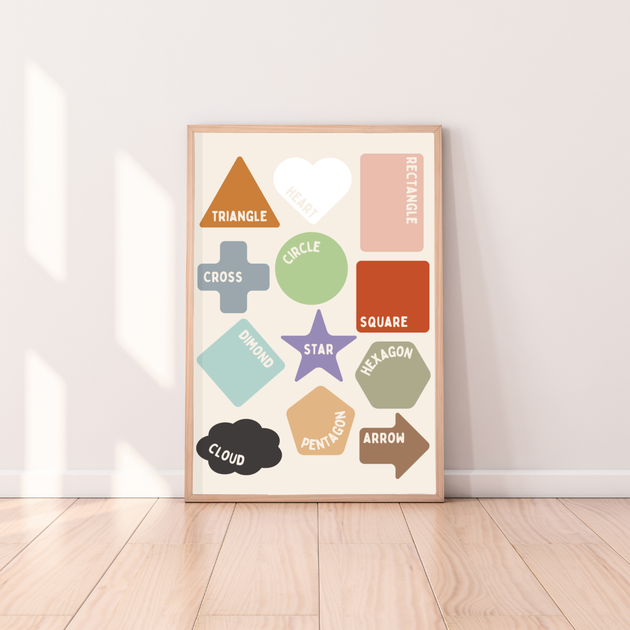 Shapes kids wall print / wall art ~ 2 colours