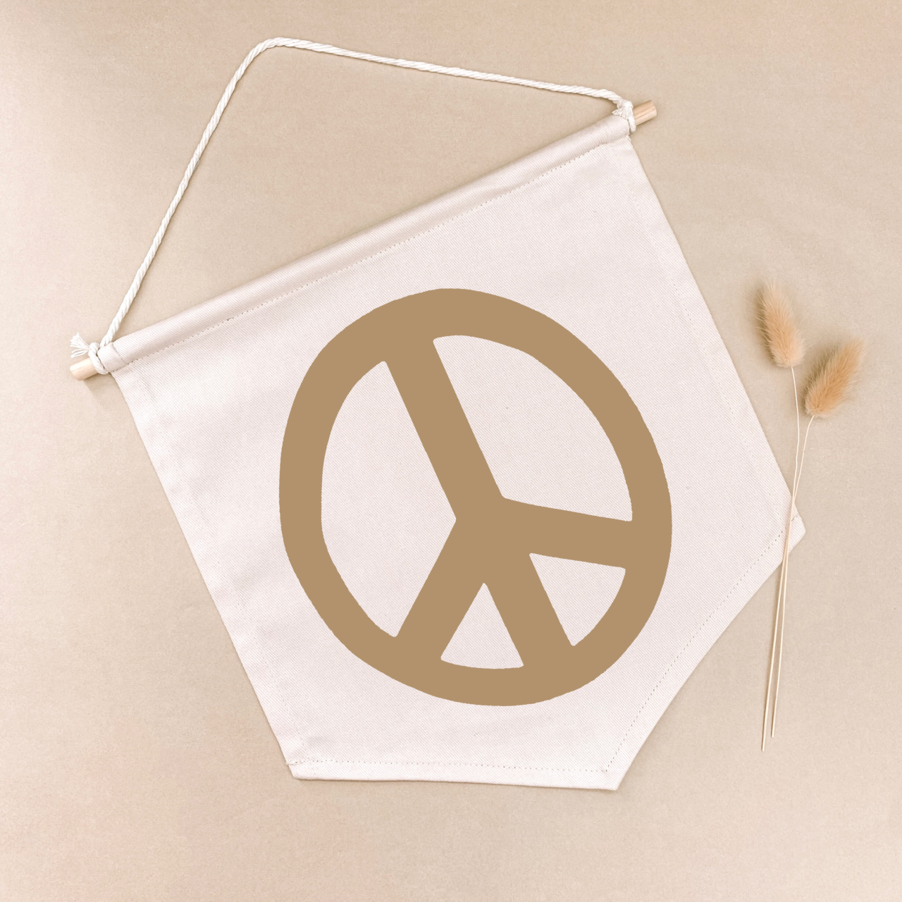 Peace sign hanging kids wall banner / wall hanging ~ Warm sand