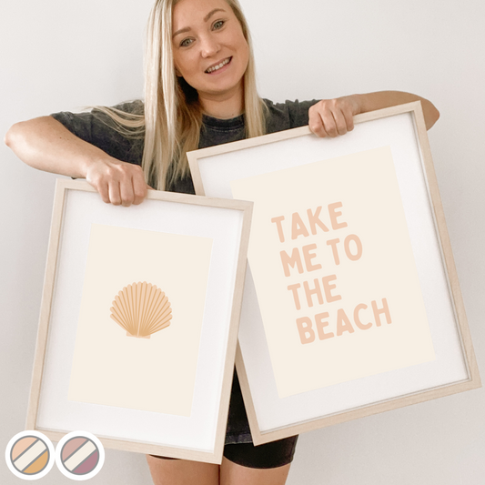 Simple shell shape wall print. Shell wall art. Clam kids unframed print. Clam Kids wall art. Surf girls bedroom styling. Surf girls bedroom wall decor. Girls surf room inspo. Beach girls bedroom inspo. Girls beach bedroom ideas. Girls under the sea wall print. Girls mermaid wall decor. Mermaid girls wall print.