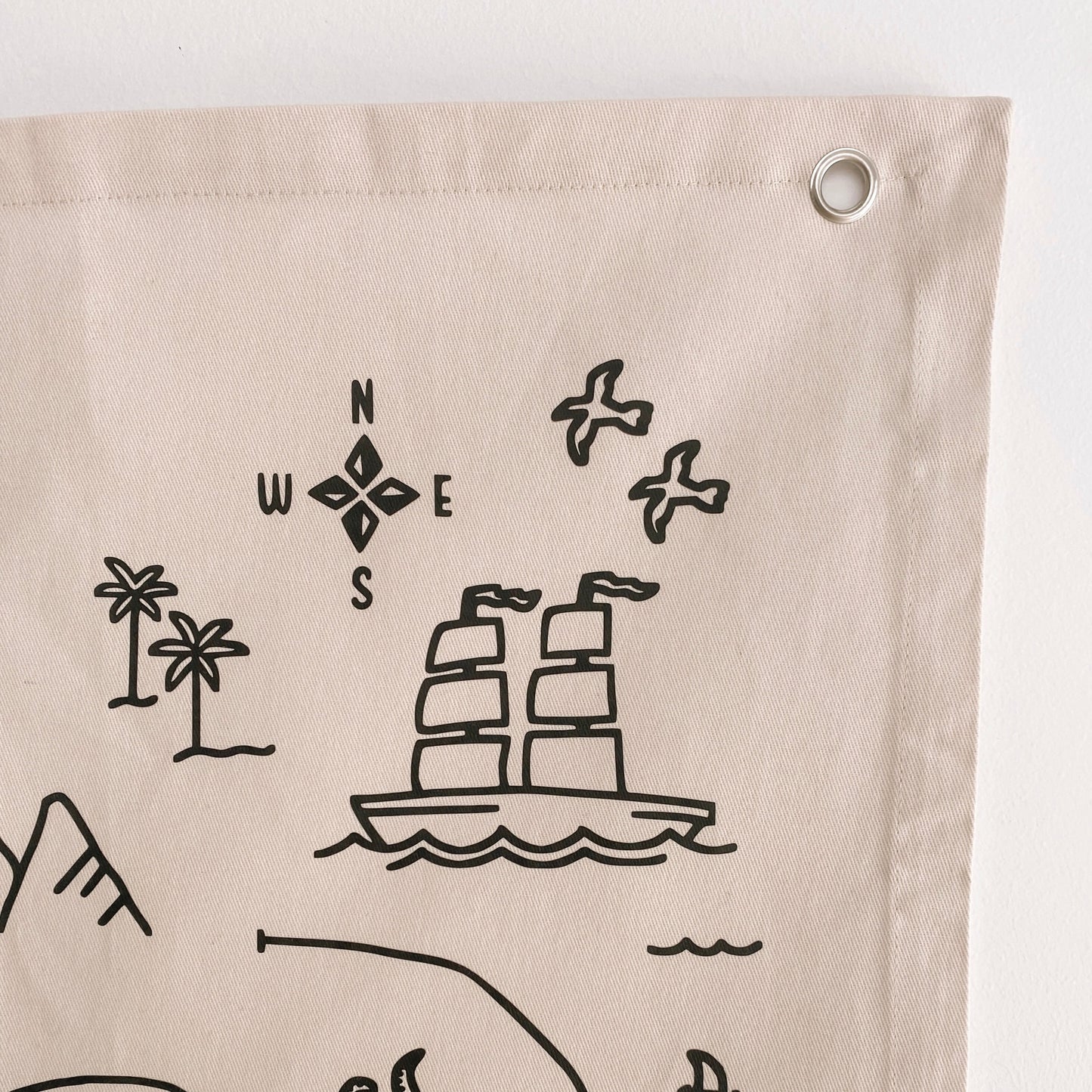 Explorer’s treasure map wall banner ~ Warm sand