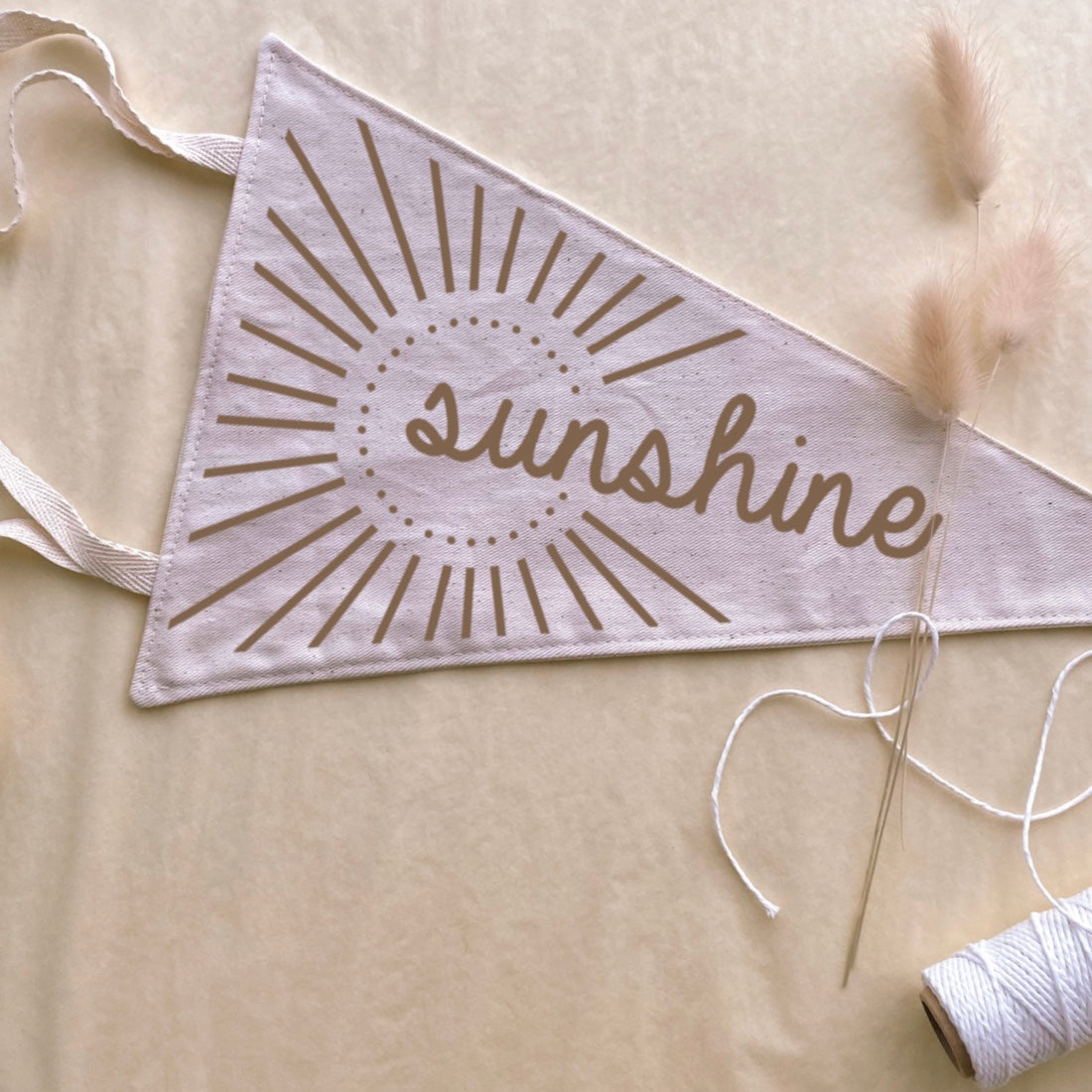 Sunshine tie up pennant flag / wall hanging