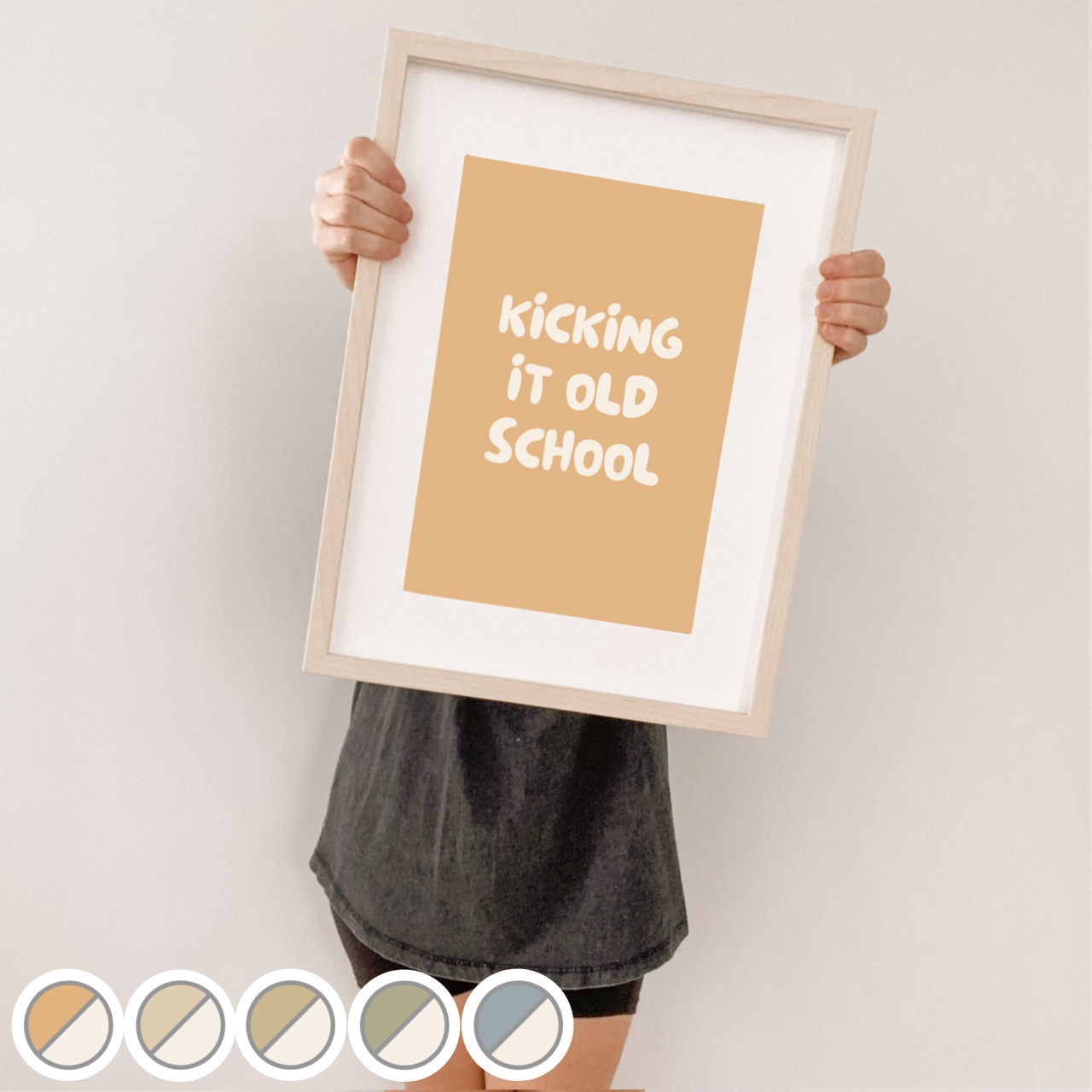 Kicking it old school kids wall print / wall art ~ 5 colours