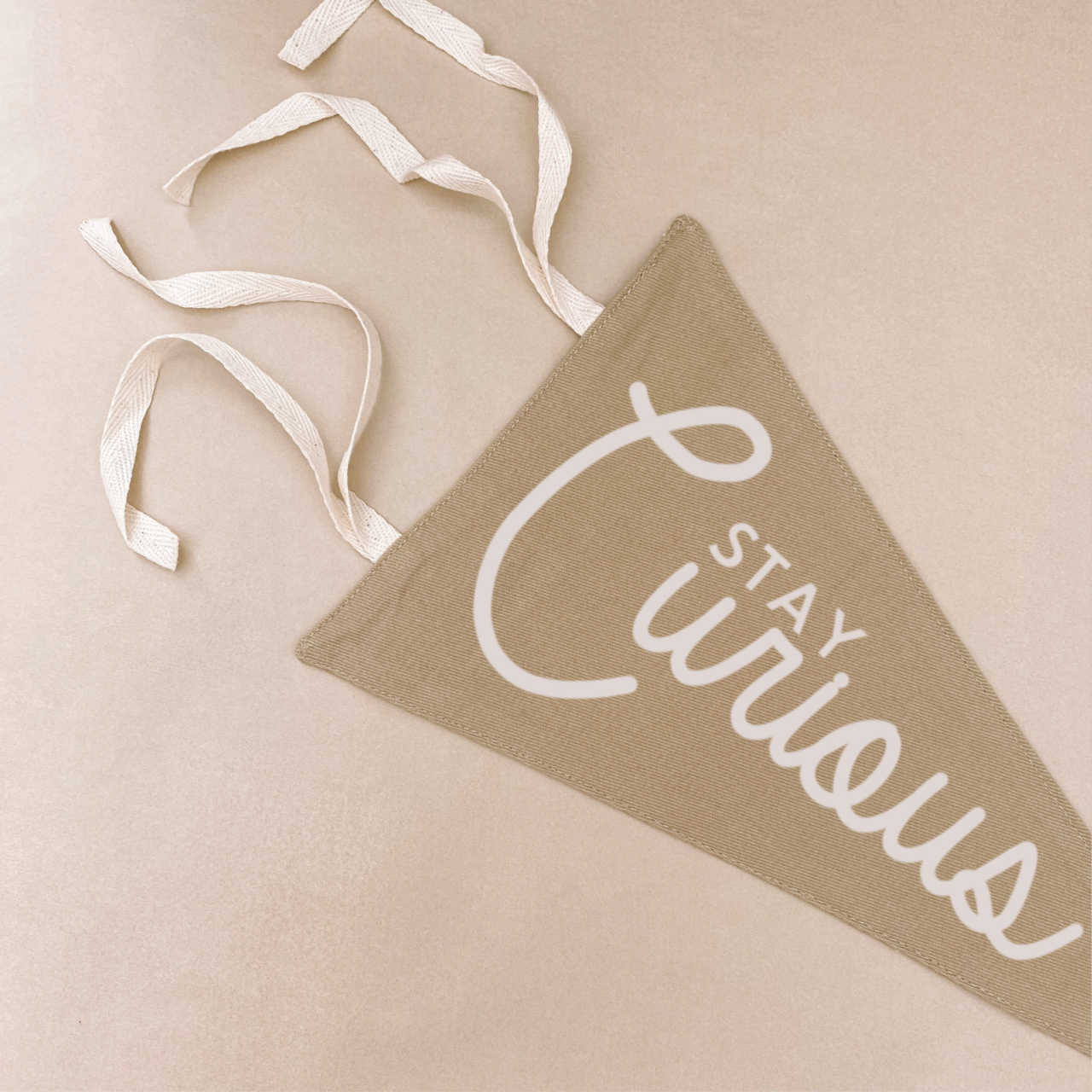 Stay curious tie up pennant flag / wall hanging