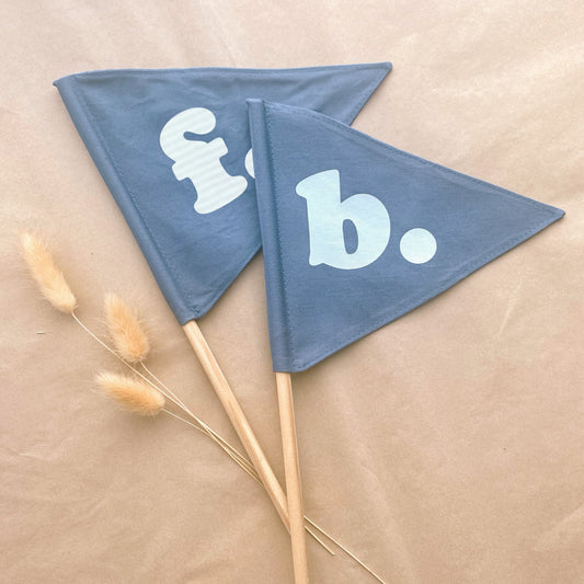 Personalised initial alphabet soup pennant flag  ~ Ocean