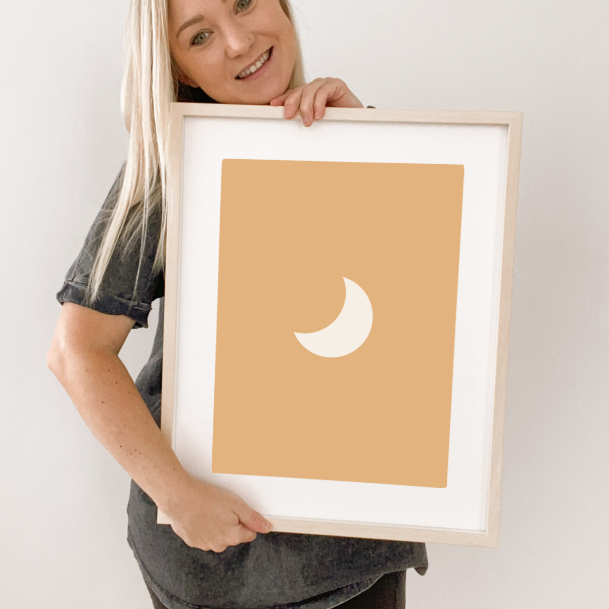 Crescent moon kids wall print / wall art ~ 6 colours