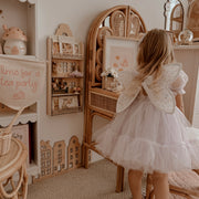 Pink girls room. Soft pink nursery decor. Classic girls bedroom styling. Sweet pastel pink bedroom decor. Tea party wall art. Girls tea party room inspo. Pink tea party print decor. Timeless girls pink bedroom ideas. Elegant girls bedroom art. Girls feminine bedroom. Baby pink girls bedroom decor. Classic girls nursery decor. Classic pink bedroom. Delicate tea party inspired girls decor.