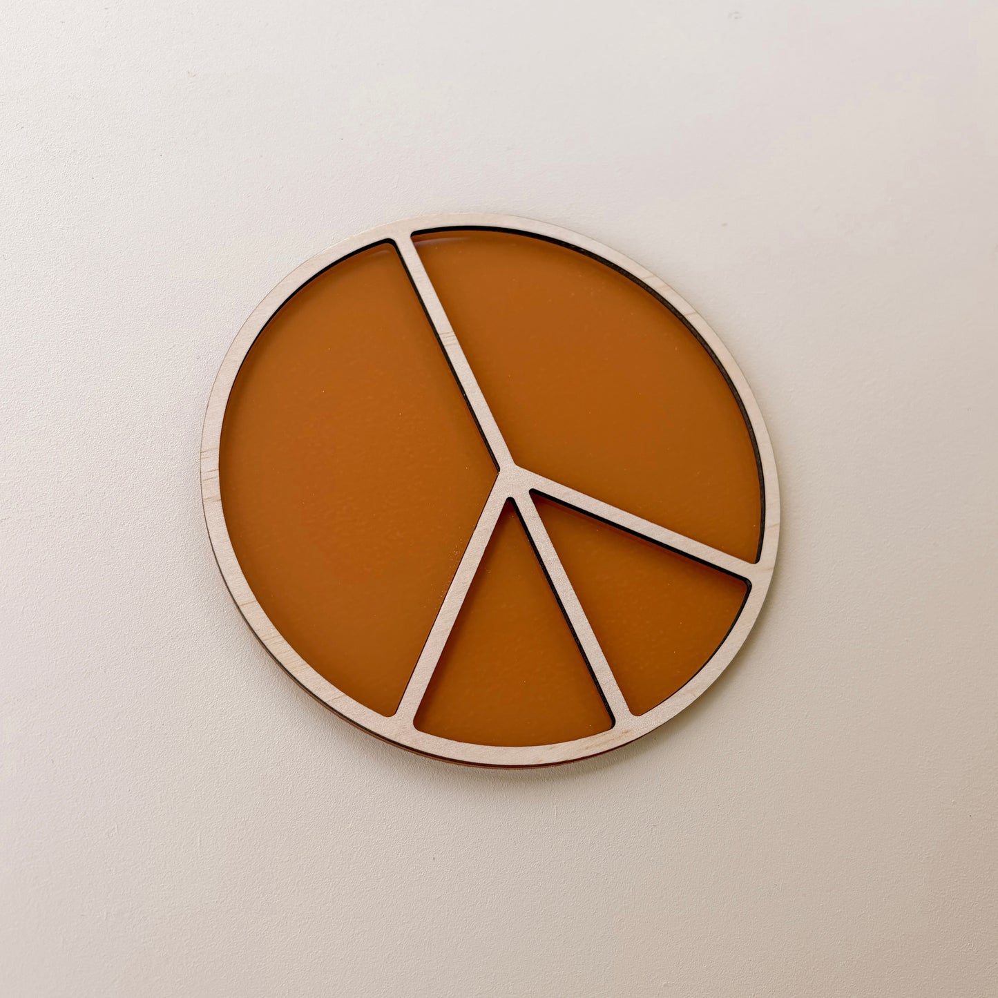 Peace coastal wall shape | Peace sign acrylic & timber decor