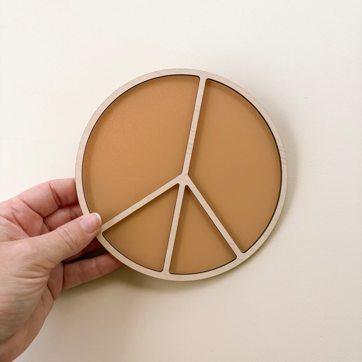 Peace coastal wall shape | Peace sign acrylic & timber decor