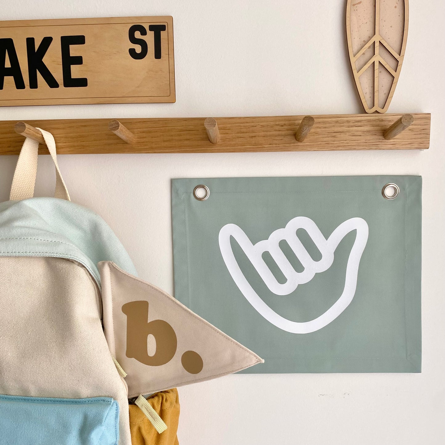 Shaka junior wall banner | kids junior wall hanging ~ 3 colours