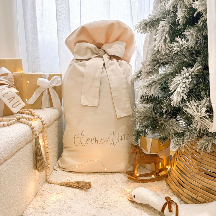 Personalised Santa Sack, Personalised Christmas Sack, Bow Santa Sack, Personalised Bow Sack, Extra Large Santa Sack, Large Santa Sack, Kids Santa Sack, Christmas Gift Sack, Personalised Christmas Gift, Christmas Eve Sack, Reusable Santa Sack, Canvas Santa Sack, Neutral Christmas Decor, Beige Santa Sack, Warm Sand Santa Sack, Vintage Christmas Decor, Traditional Christmas Decor, Christmas Keepsake, Kids Christmas Decor, Girls Santa Sack, Boys Santa Sack, Custom Name Santa Sack, Australian Christmas, Christma