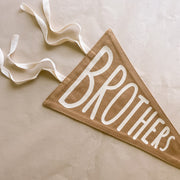 Brothers bedroom styling. Brothers bedroom wall decor. Brothers bedroom wall banner. Brothers wall banner. Brothers bedroom inspo. Brothers bedroom decor ideas. Shared boys bedroom decor. Brothers flag. Shared boys room inspo. Brothers pennant flag.