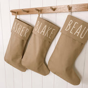 personalised Christmas stocking, seagrass Christmas stocking, sea grass stocking, neutral Christmas stocking, classic Christmas stocking, personalised kids stocking, personalised family stocking, canvas Christmas stocking, cotton Christmas stocking, custom name stocking, neutral Christmas decor, natural Christmas decor, coastal Christmas decor, earthy Christmas decor, Christmas keepsake, reusable Christmas stocking, children’s Christmas stocking, Australian Christmas decor