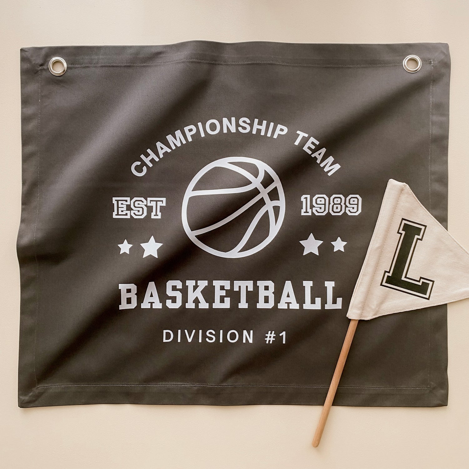 Black Basketball wall banner. Vintage sports bedroom decor. College sports nursery sign. Court side inspired playroom styling. Basket ball wall hanging. Kids rental friendly decor. Boys bedroom decor. Sports themed kids room. Playroom wall banner. Kids bedroom inspo. Kids room ideas. Vintage kids decor. Black boys bedroom decor. 