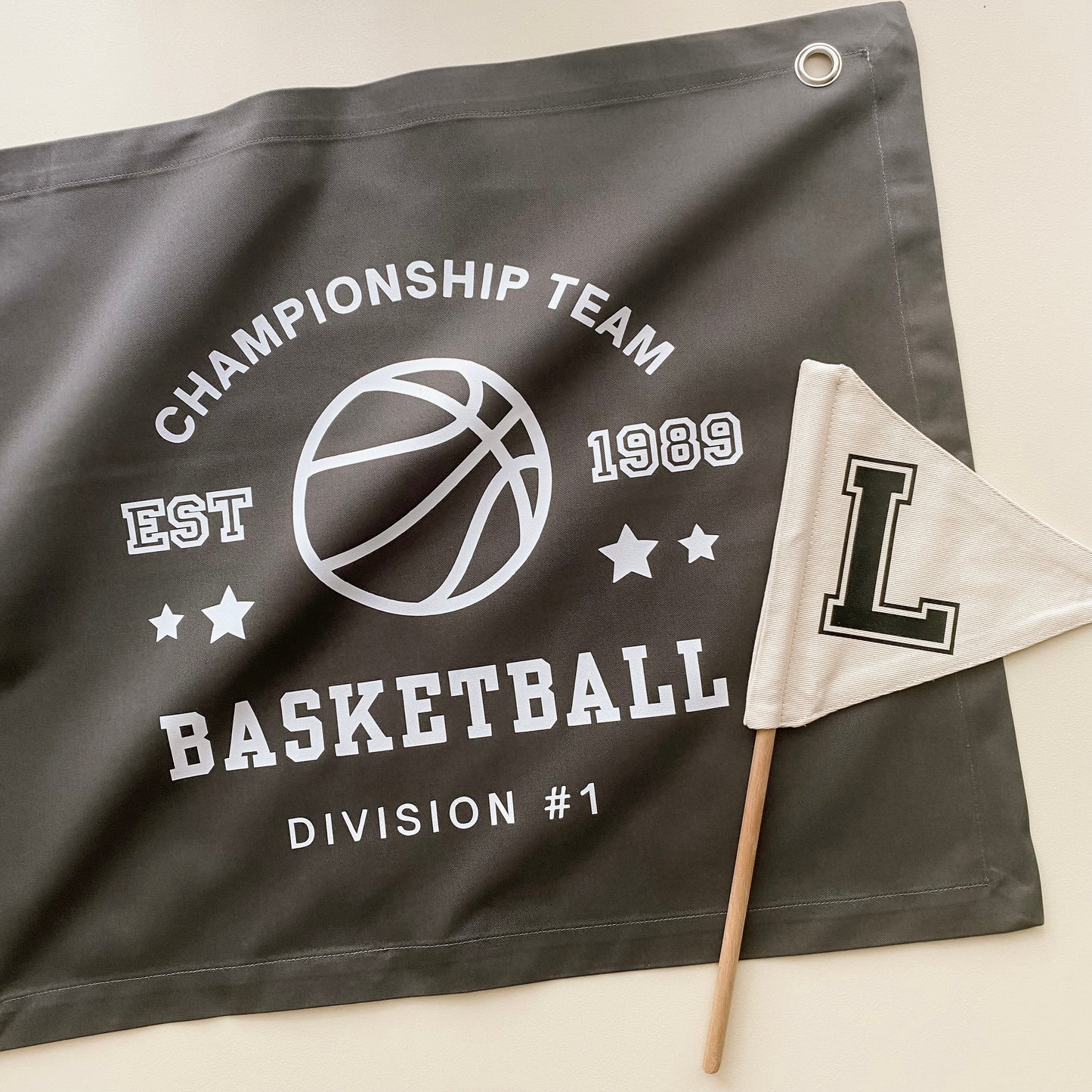 Black Basketball wall banner. Vintage sports bedroom decor. College sports nursery sign. Court side inspired playroom styling. Basket ball wall hanging. Kids rental friendly decor. Boys bedroom decor. Sports themed kids room. Playroom wall banner. Kids bedroom inspo. Kids room ideas. Vintage kids decor. Black boys bedroom decor. 