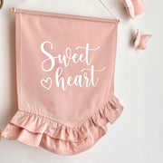 Sweet heart double frill hanging banner ~ Petals pink