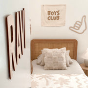 Boys club wall banner. Boys bedroom styling. Boys bedroom wall decor. Boys bedroom wall banner. Boys bedroom inspo. Boys bedroom decor ideas. Boys club banner. Boys club wall decor. Shared boys room inspo. Shared boys bedroom decor. Boys playroom decor.