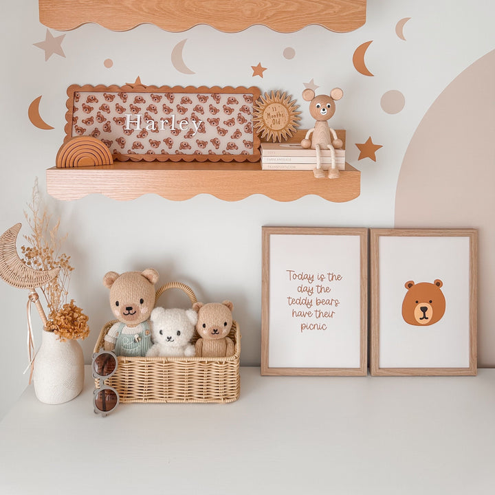 Neutral beige Teddy bear nursery styling. Gender neutral Teddy bear picnic bedroom decor. Beige Teddy bear bedroom wall print. Boys teddy bear nursery inspo. Brown Teddy bear boys bedroom inspo. Teddy bear boys nursery ideas. Teddy bear boys bedroom print. Boys wall prints. Teddy bear picnic boys nursery decor. Simple Teddy bear wall print. Teddy wall print. Teddy nursery wall decor. Gender neutral nursery decor. 