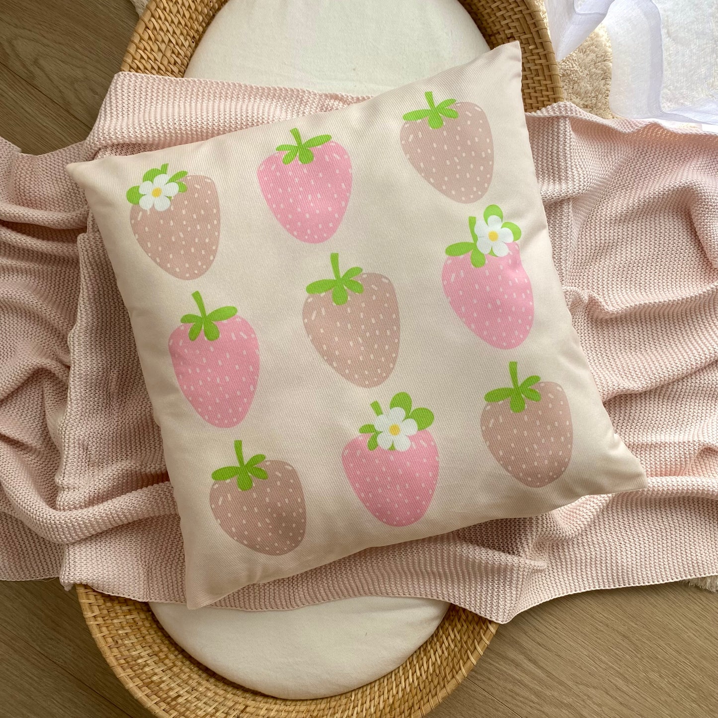Strawberry fields cushion slip  ~ Sample sale