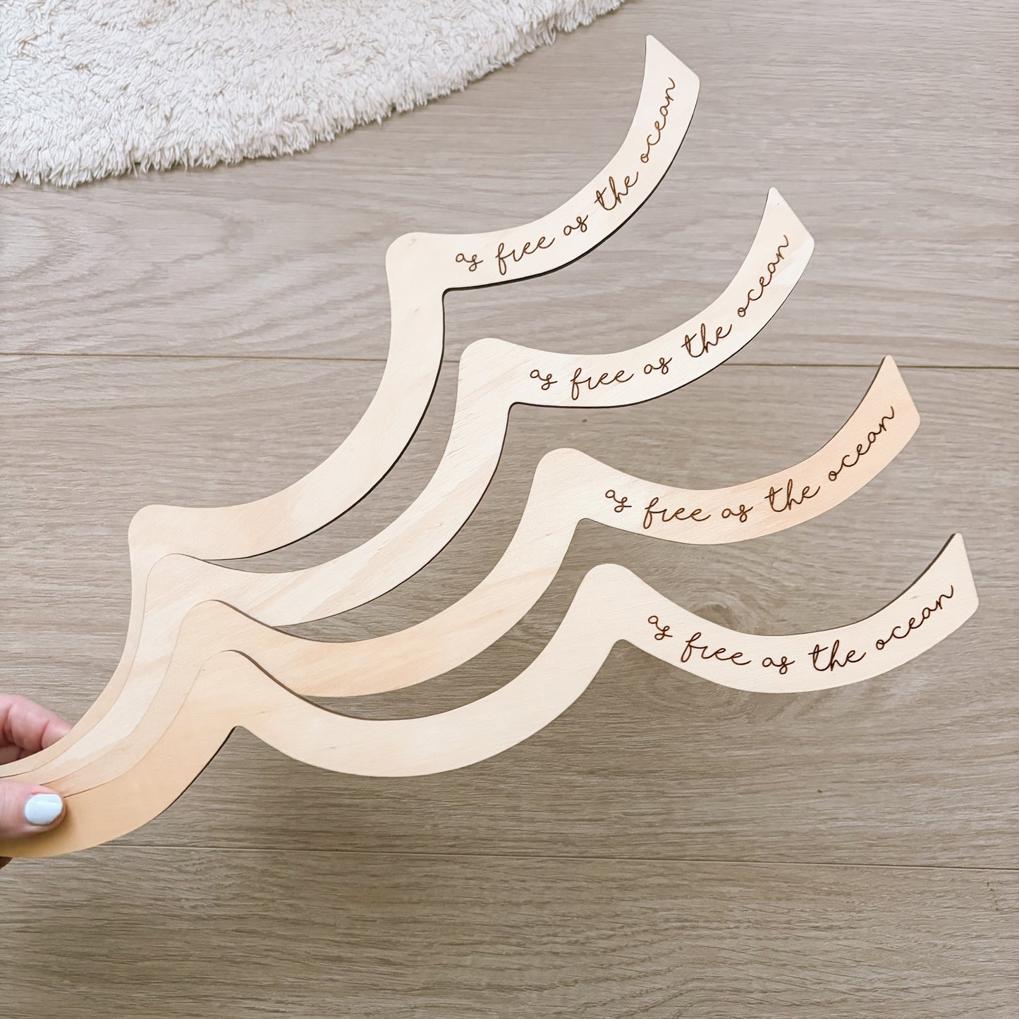 As free as the ocean timber wall wave ~ Single wave ~ Sale