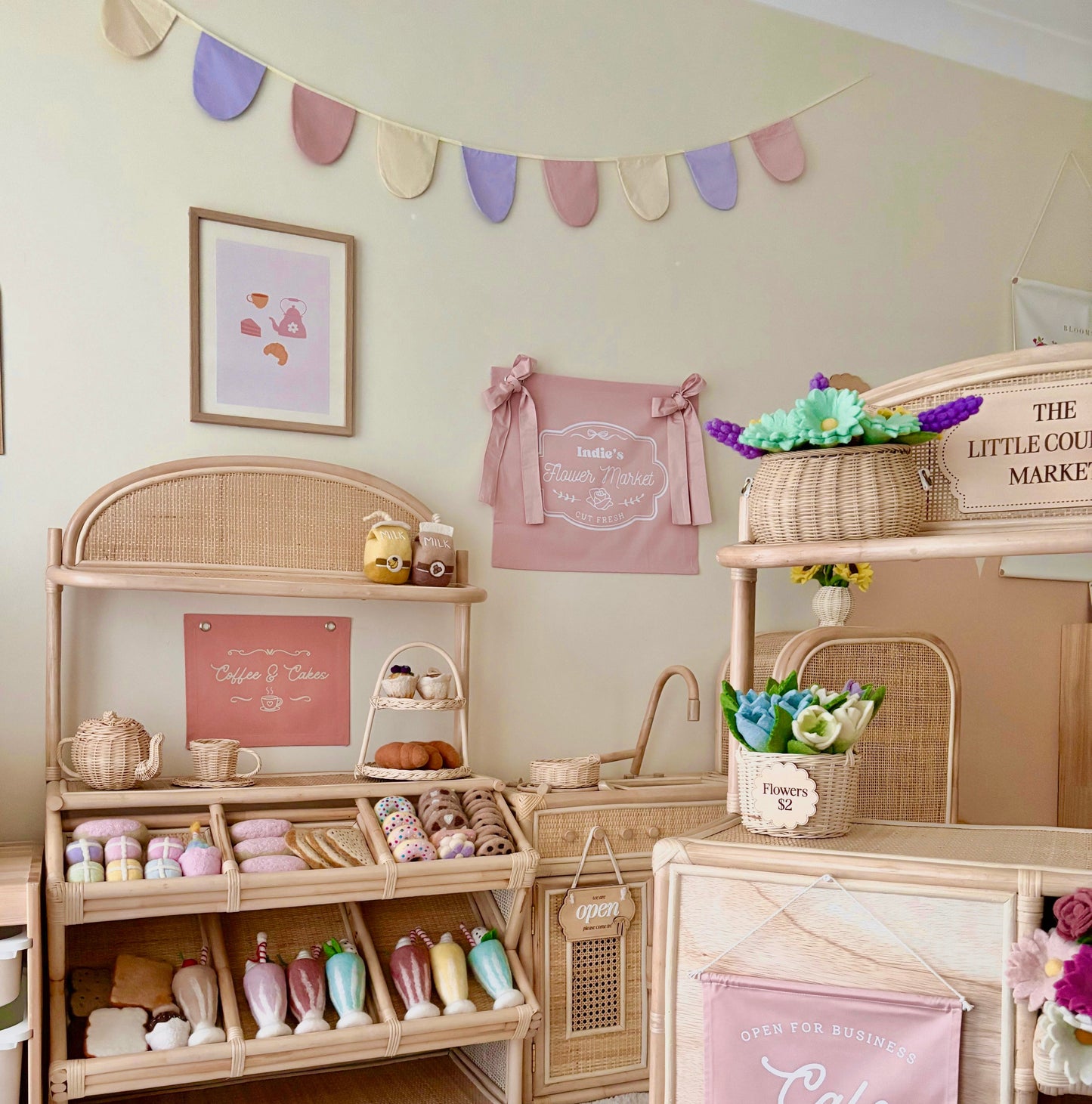 Pink girls room. Soft pink nursery decor. Classic girls bedroom styling. Sweet pastel pink bedroom decor. Tea party wall art. Girls tea party room inspo. Pink tea party print decor. Timeless girls pink bedroom ideas. Elegant girls bedroom art. Girls feminine bedroom. Baby pink girls bedroom decor. Classic girls nursery decor. Classic pink bedroom. Delicate tea party inspired girls decor.
