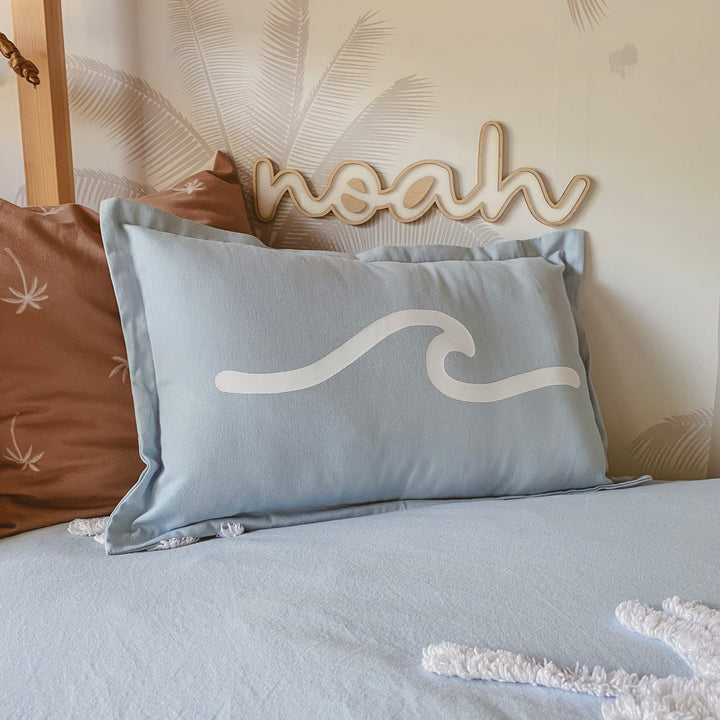Surf boys bedroom cushion slip. Surf cushion cover. Boys surf themed cushion. cotton canvas boys cushion cover. Coastal boys cushion. Coastal boys pillow. Coastal cushion cover. Beach boys bedding. Beach theme boys cushion. Beach cushion cover. Boys coastal bedroom decor. Boys beach throw cushion. Boys surf throw pillow. summer inspired cushion cover. ocean themed kids cushion. ocean boys bedding. wave cushion cover.