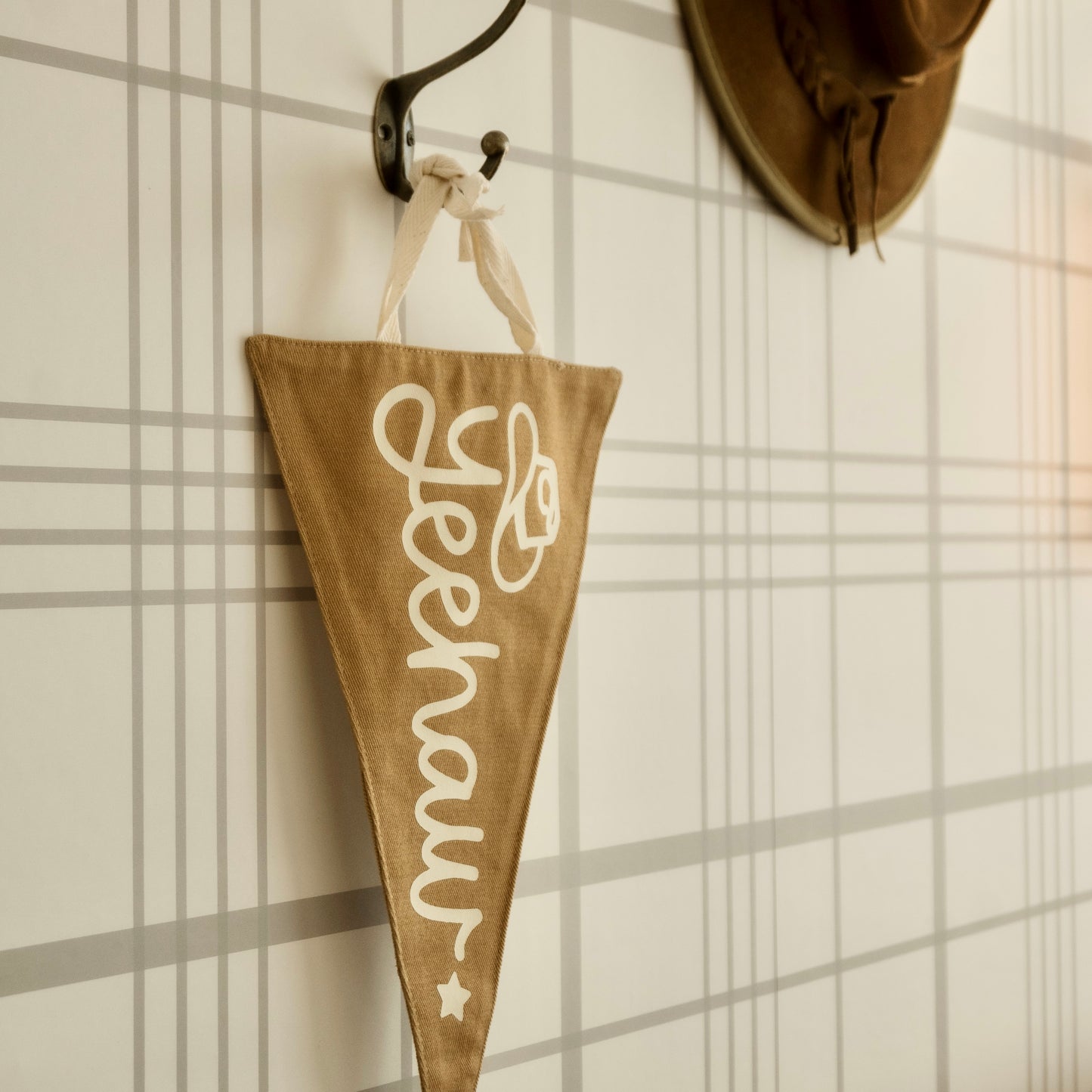 Kids western pennant flag. Kids yeehaw wall flag. Kids rodeo bedroom wall banner. Kids desert playroom flag banner. Kids cowboy playroom wall flag. Kids cowgirl bedroom styling. Kids western bedroom wall decor. Kids cowboy bedroom inspo. Kids bedroom decor ideas. 7 year old bedroom ideas. 10 year old bedroom ideas. 12 year old bedroom ideas. 