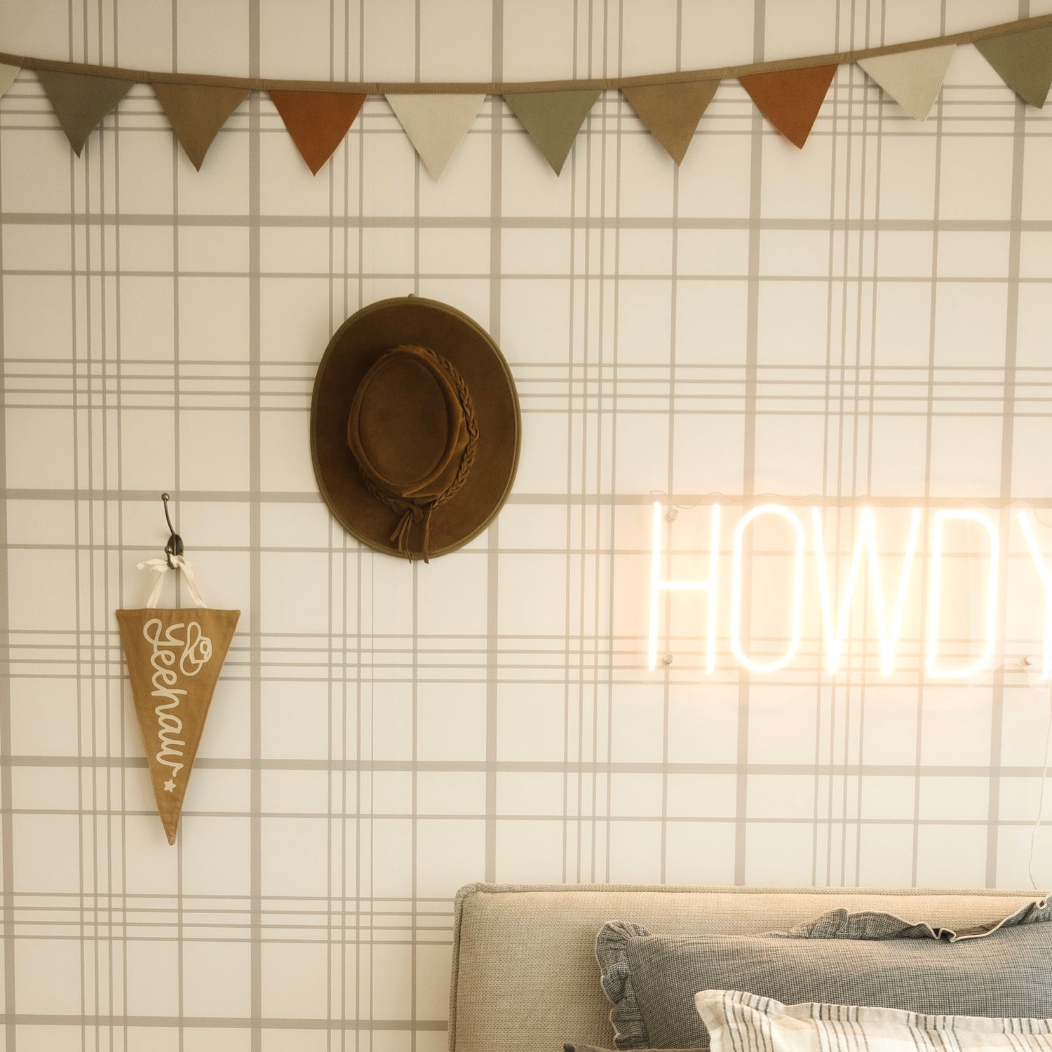 Kids western pennant flag. Kids yeehaw wall flag. Kids rodeo bedroom wall banner. Kids desert playroom flag banner. Kids cowboy playroom wall flag. Kids cowgirl bedroom styling. Kids western bedroom wall decor. Kids cowboy bedroom inspo. Kids bedroom decor ideas. 7 year old bedroom ideas. 10 year old bedroom ideas. 12 year old bedroom ideas. 
