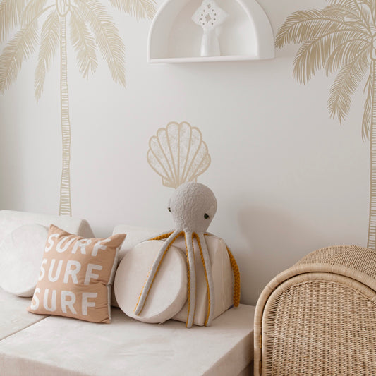 surf surf surf cushion. Coastal boys cushion. Neutral boys decor. Neutral boys bedroom inspo. Surf boys bedroom styling. Boys surf bedroom decor. Boys surf bedroom cushion. Boys surf room inspo. Beach boys bedroom inspo. Beach boys bedroom ideas.