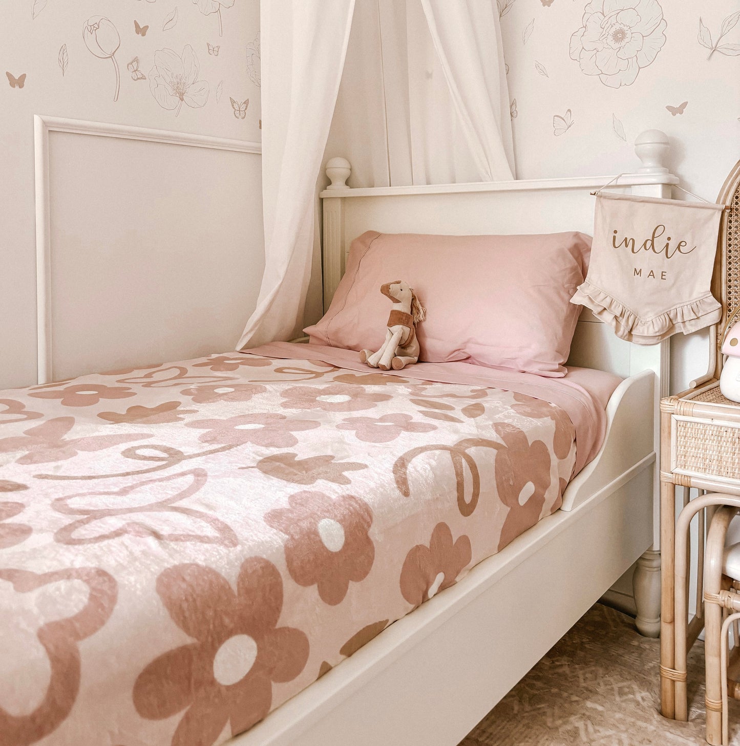 Girls minky blanket. Plush floral blanket. Snuggly girls bedding. Dusty pink floral blanket. Girls cottagecore bedding. Whimsical girls bedroom decor. Pink floral kids blanket. Butterfly nursery decor. Cottagecore girls room styling. Floral girls bedding. Girls dreamy bedroom inspo. Girls bedroom ideas age 5. Girls bedroom ideas age 8. Girls bedroom ideas age 12. Girls vintage bedroom.