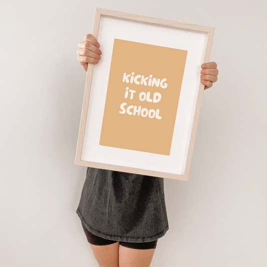kicking it old school wall print. skater vibes wall art. kicking it old school kids unframed print. Kids wall art. Kids wall print. skater vibes boys bedroom print. urban boys bedroom styling. Boys skater bedroom wall decor. urban boys bedroom wall art. Boys skater room inspo. skater boys bedroom inspo. Boys old school bedroom ideas.