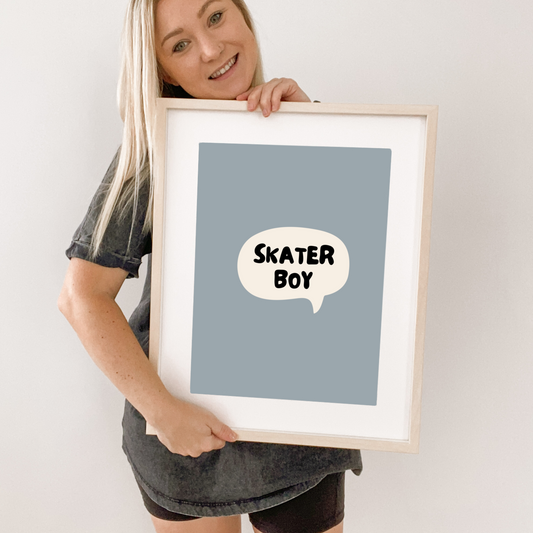 kicking it old school wall print. skater vibes wall art. kicking it old school kids unframed print. Kids wall art. Kids wall print. skater vibes boys bedroom print. urban boys bedroom styling. Boys skater bedroom wall decor. urban boys bedroom wall art. Boys skater room inspo. skater boys bedroom inspo. Boys old school bedroom ideas.