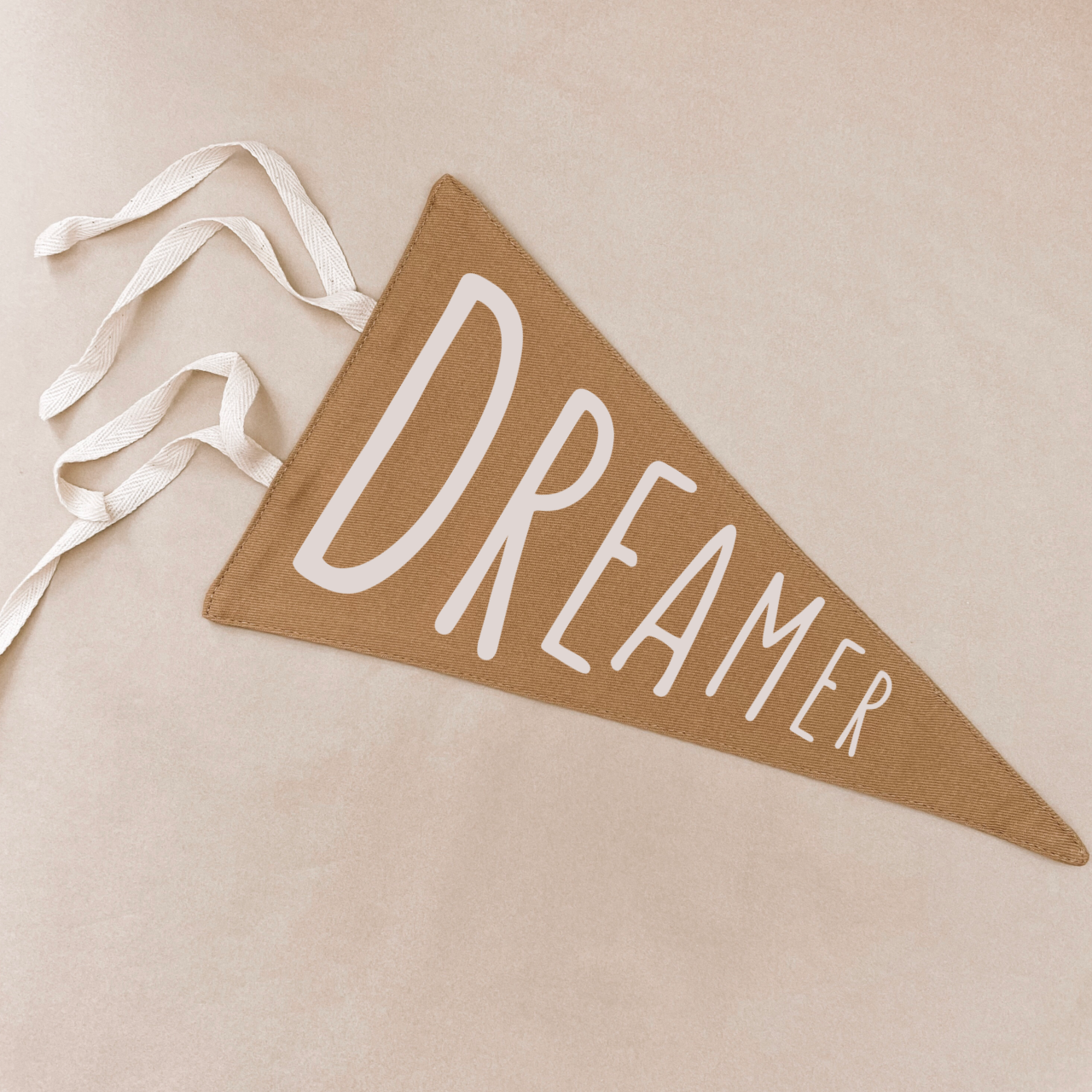 Dreamer tie up pennant flag ~ Caramel ~ Imperfect