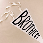 Brothers bedroom styling. Brothers bedroom wall decor. Brothers bedroom wall banner. Brothers wall banner. Brothers bedroom inspo. Brothers bedroom decor ideas. Shared boys bedroom decor. Brothers flag. Shared boys room inspo. Brothers pennant flag.