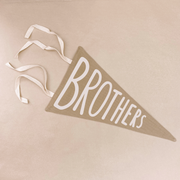 Brothers bedroom styling. Brothers bedroom wall decor. Brothers bedroom wall banner. Brothers wall banner. Brothers bedroom inspo. Brothers bedroom decor ideas. Shared boys bedroom decor. Brothers flag. Shared boys room inspo. Brothers pennant flag.