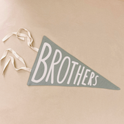 Brothers bedroom styling. Brothers bedroom wall decor. Brothers bedroom wall banner. Brothers wall banner. Brothers bedroom inspo. Brothers bedroom decor ideas. Shared boys bedroom decor. Brothers flag. Shared boys room inspo. Brothers pennant flag.