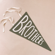Brothers bedroom styling. Brothers bedroom wall decor. Brothers bedroom wall banner. Brothers wall banner. Brothers bedroom inspo. Brothers bedroom decor ideas. Shared boys bedroom decor. Brothers flag. Shared boys room inspo. Brothers pennant flag.